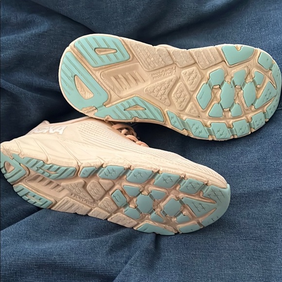 Hoka Women's Cream and Peach Sneakers - Picture 5 of 5